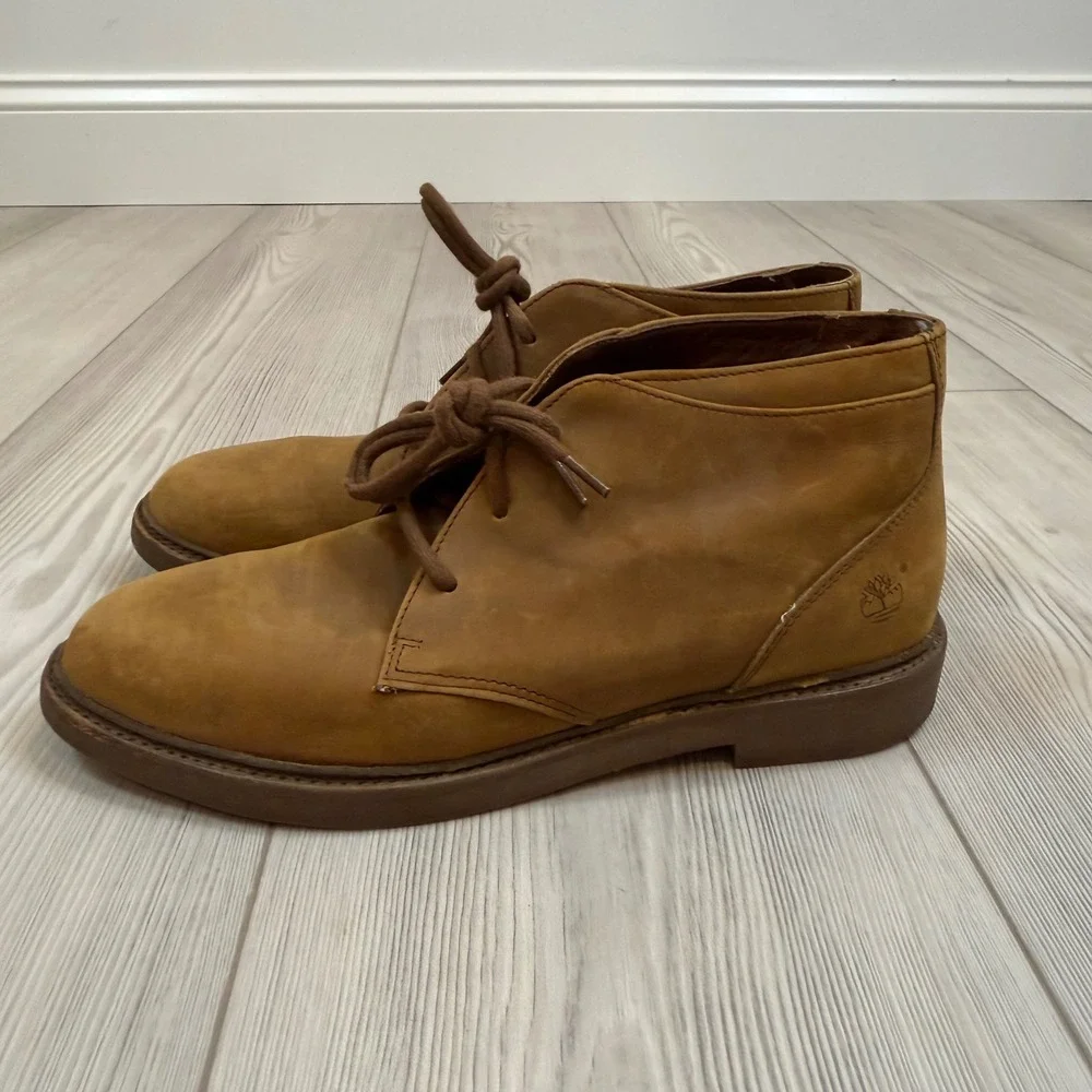 Timberland 9M Tan Leather Waterproof Chukka Desert Boots 9308 Made Portugal